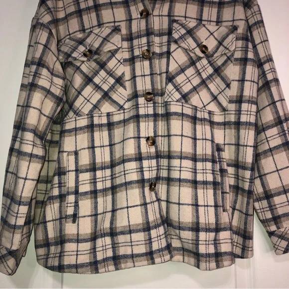 Mittoshop Plaid Flannel Shacket Jacket Size Large New - Picture 3 of 8